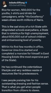 "Governor Umo Eno has gotten away with murder" &mdash; Human rights lawyer