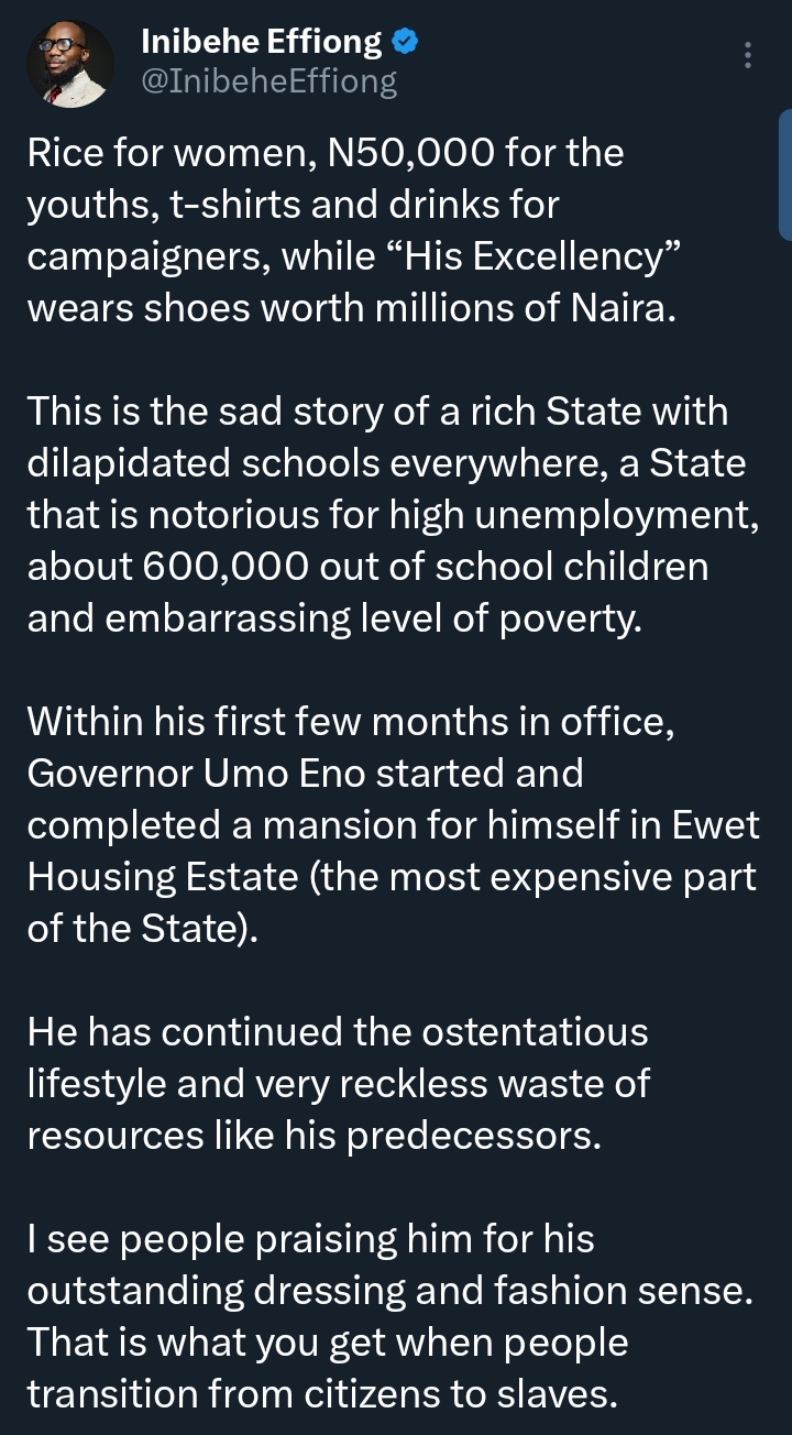 "Governor Umo Eno has gotten away with murder" &mdash; Human rights lawyer