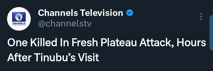 Barely 24 hours after Tinubu&rsquo;s visit, terrorists attack Plateau community, kill man