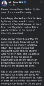 Oyo Students' Kidnapping: "Please release these children for the sake of our shared humanity" — Peter Obi pleads