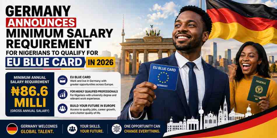 Germany Announces Minimum Salary Requirement for Nigerians to Qualify for EU Blue Card in 2026
