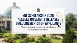 SDF Scholarship 2026: Adeleke University Releases 6 Requirements for Applicants
